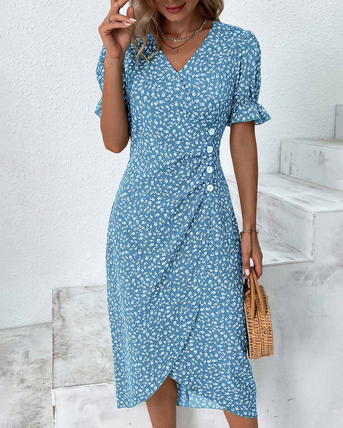 Charlene™ | Fresh Bloom V-Neck Dress