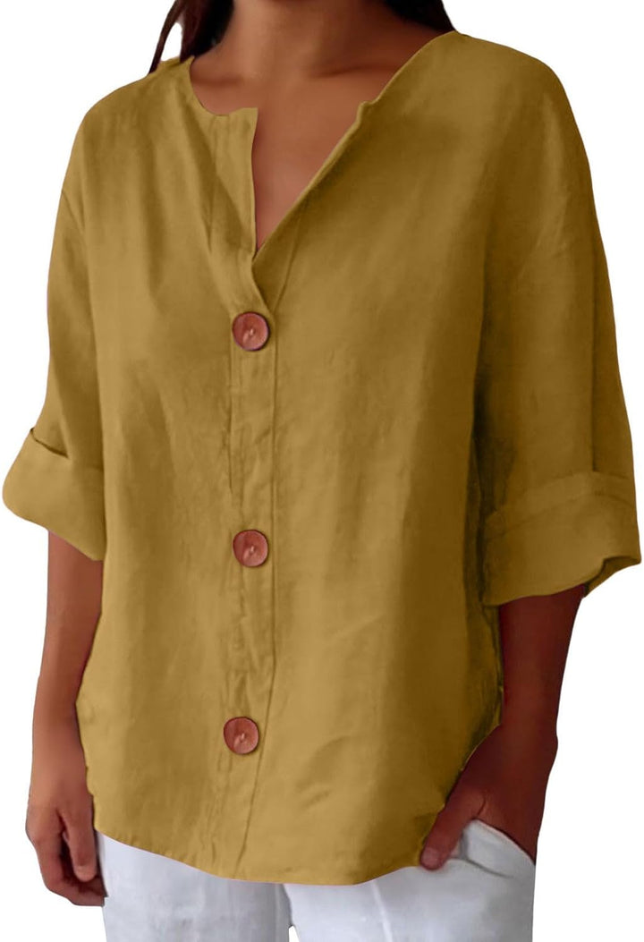 Clara™ - Lightweight Linen Blouse