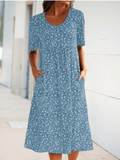Dove | Round Neck Floral Dress