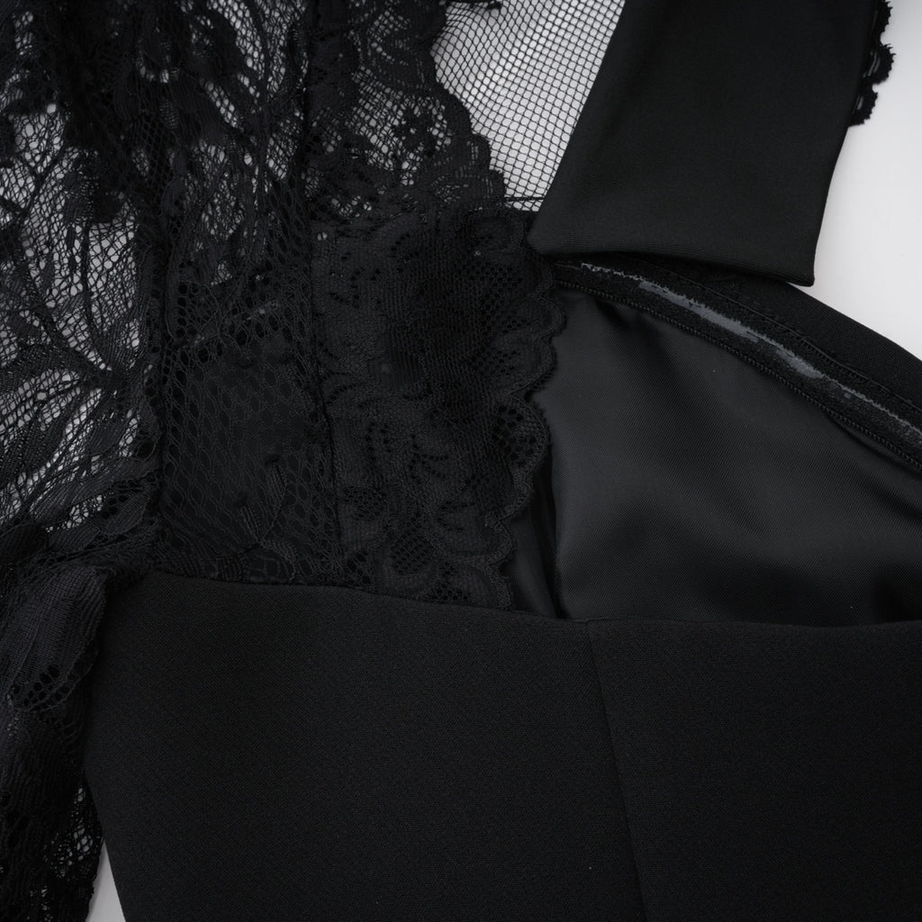 Lorelai | Lace Panel Maxi Dress – Black