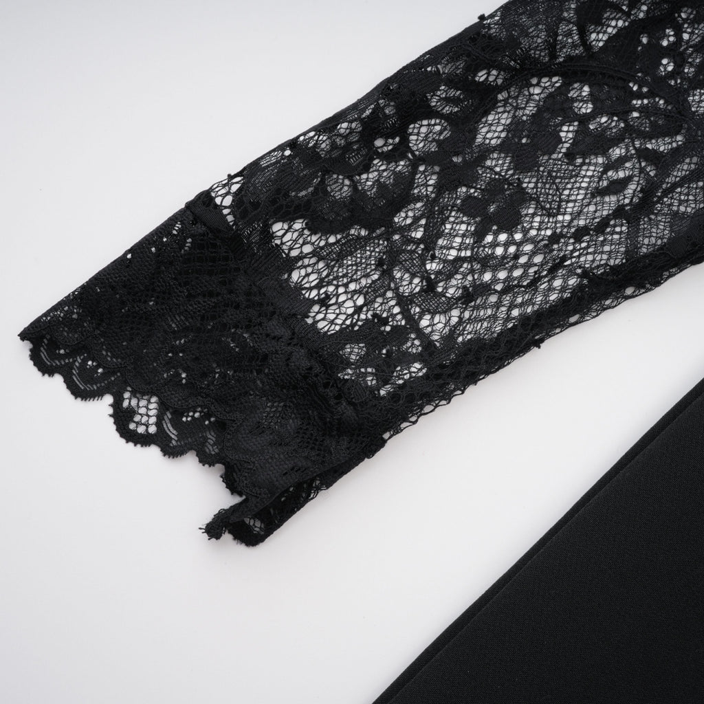 Lorelai | Lace Panel Maxi Dress – Black