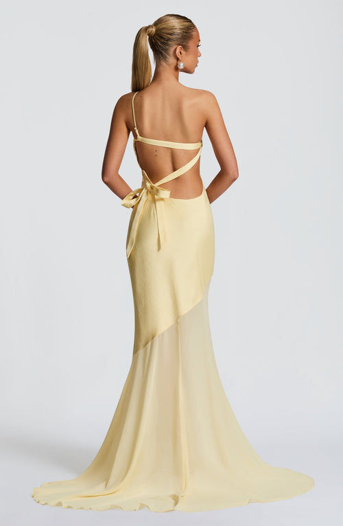 Cheyenne | One-Shoulder Mesh Evening Gown