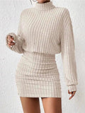 Chloe | Ribbed High-Neck Knit Dress