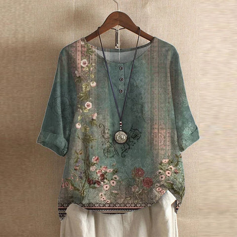 Sophie | Vintage Floral Print Blouse
