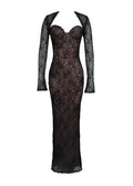 Mia | Noir Lace Maxi Dress