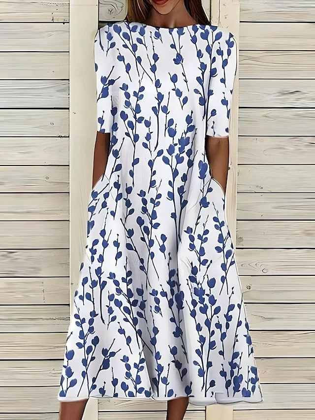 Selina™ – Coastal Flowers Midi Dress