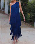 Endora | Off Shoulder Elegant Fringe Dress